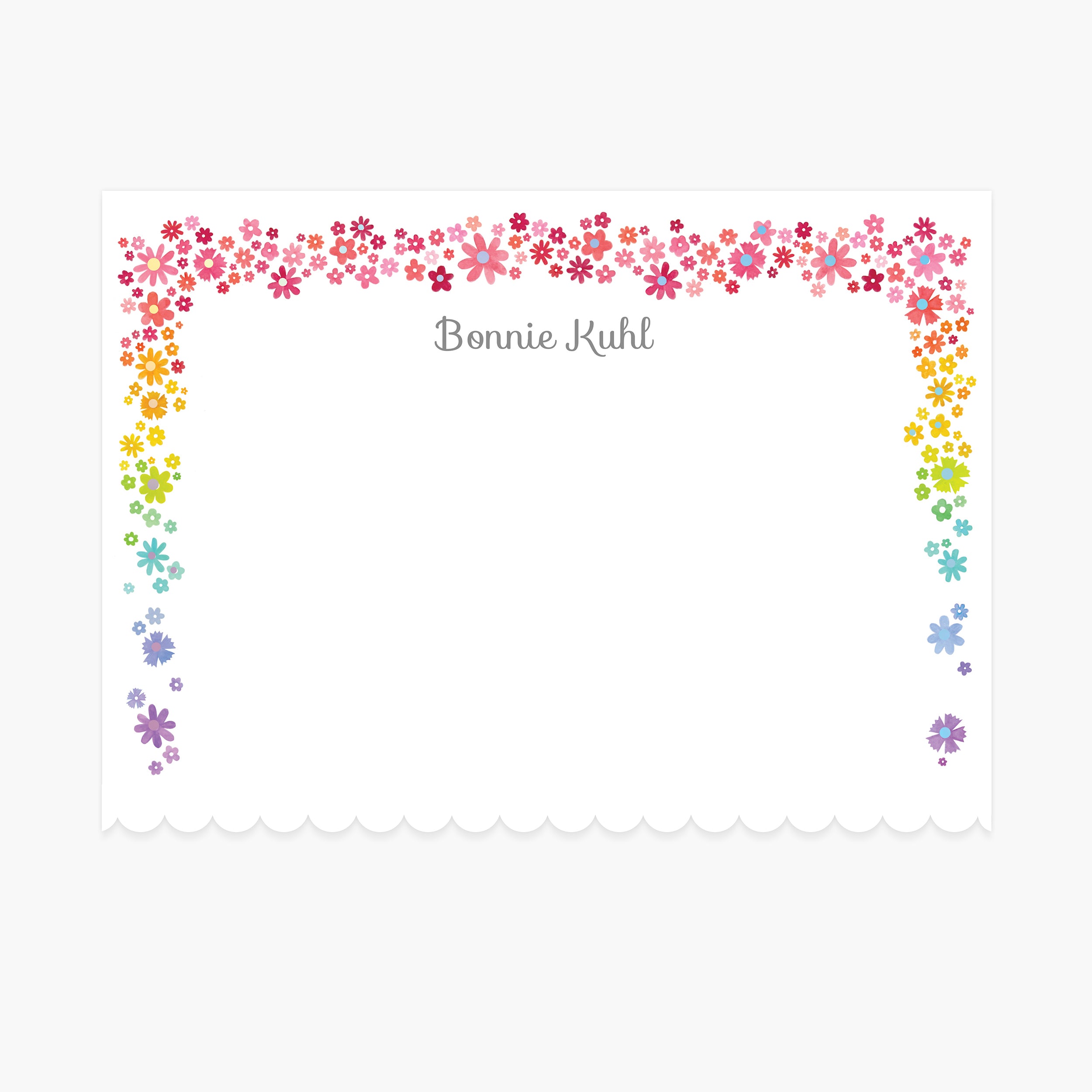 Floral Crown | Custom Notecard and Envelope | Set of 10