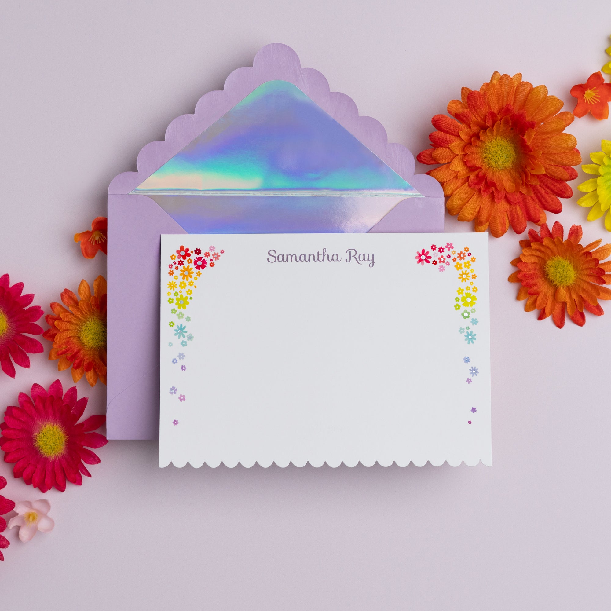 Floral Pop | Custom Notecard and Envelope | Set of 10