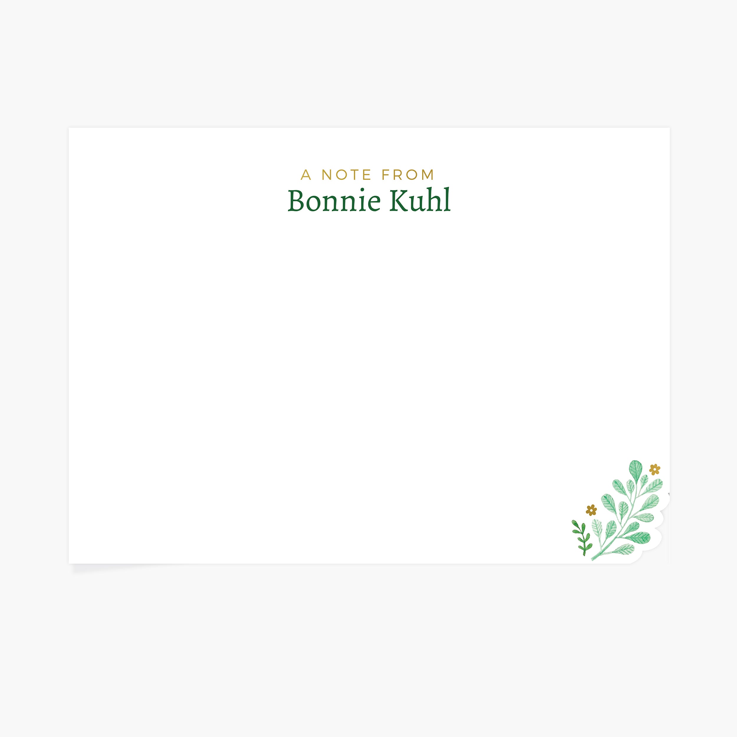 Wild Sprig | Custom Notecard and Envelope | Set of 10