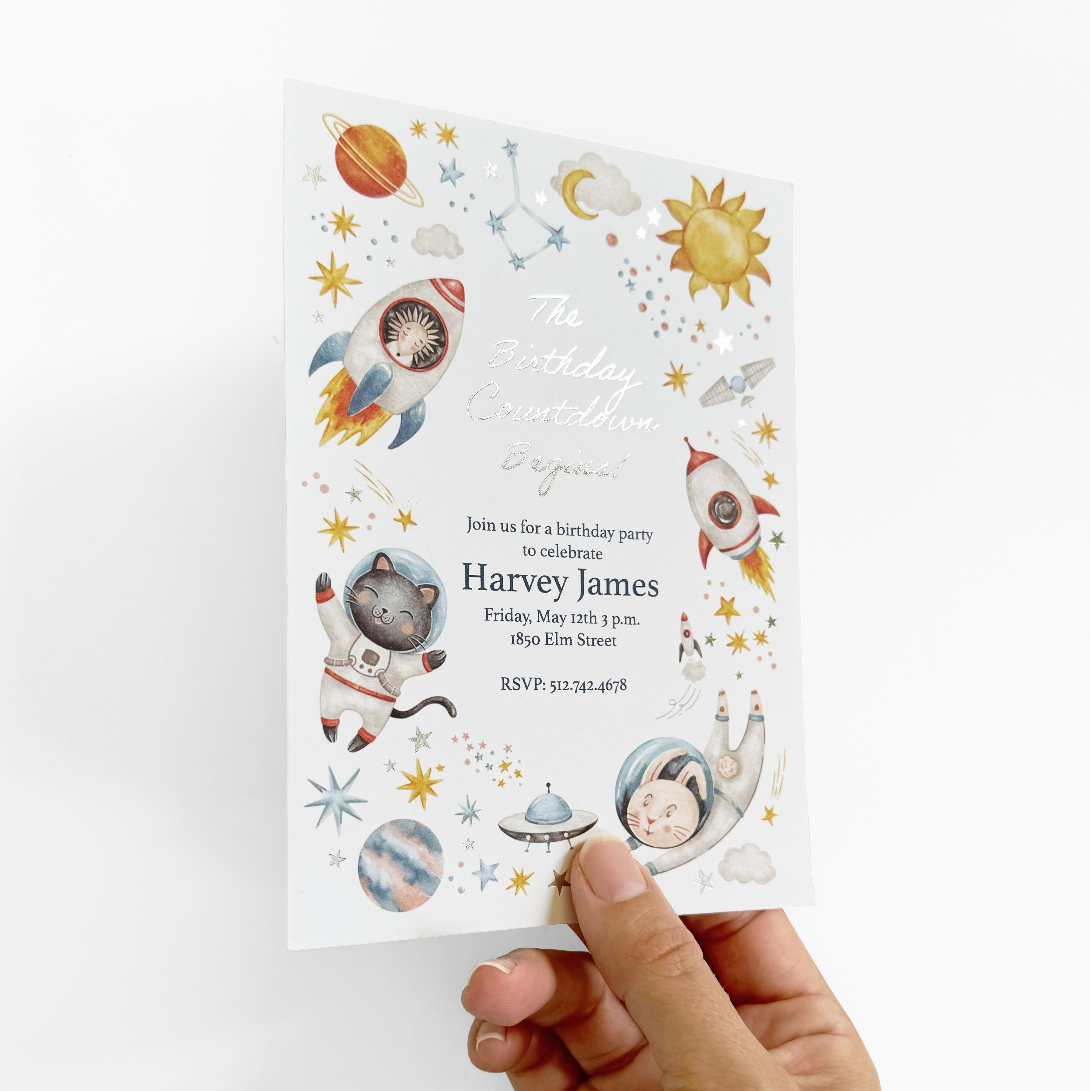 The Countdown Begins - Kids Birthday Invitation and Envelope - Pack of 10