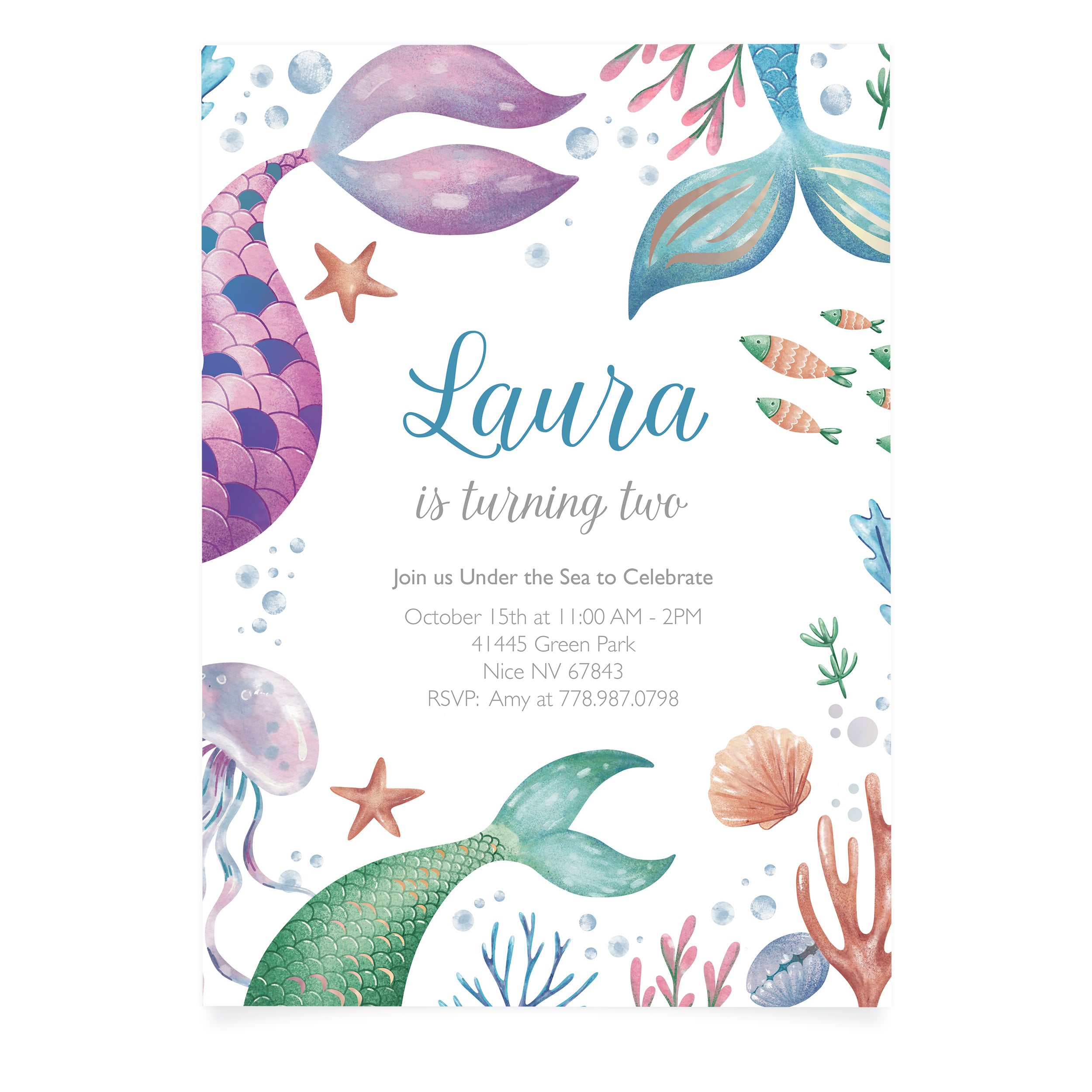 Mermaid Tails | Kids Birthday Invitation