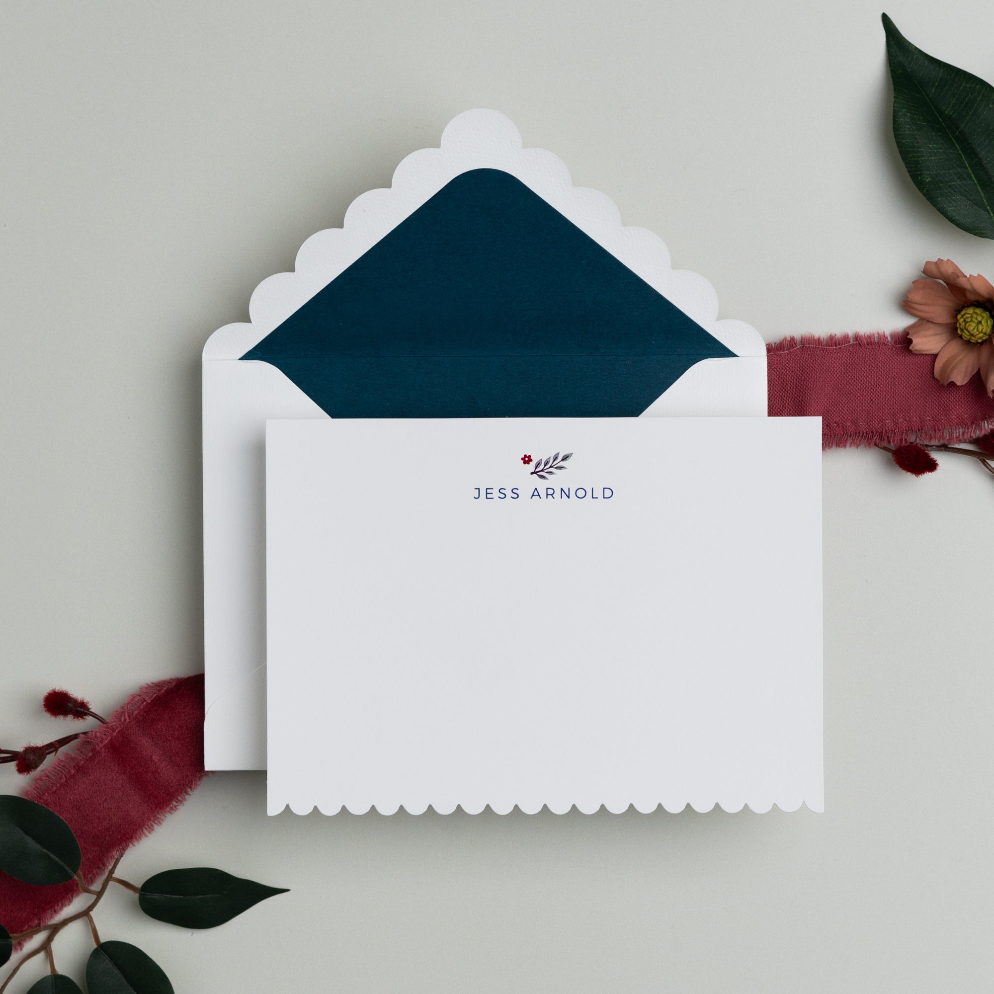 Autumn Sprig | Custom Notecard and Envelope | Set of 10