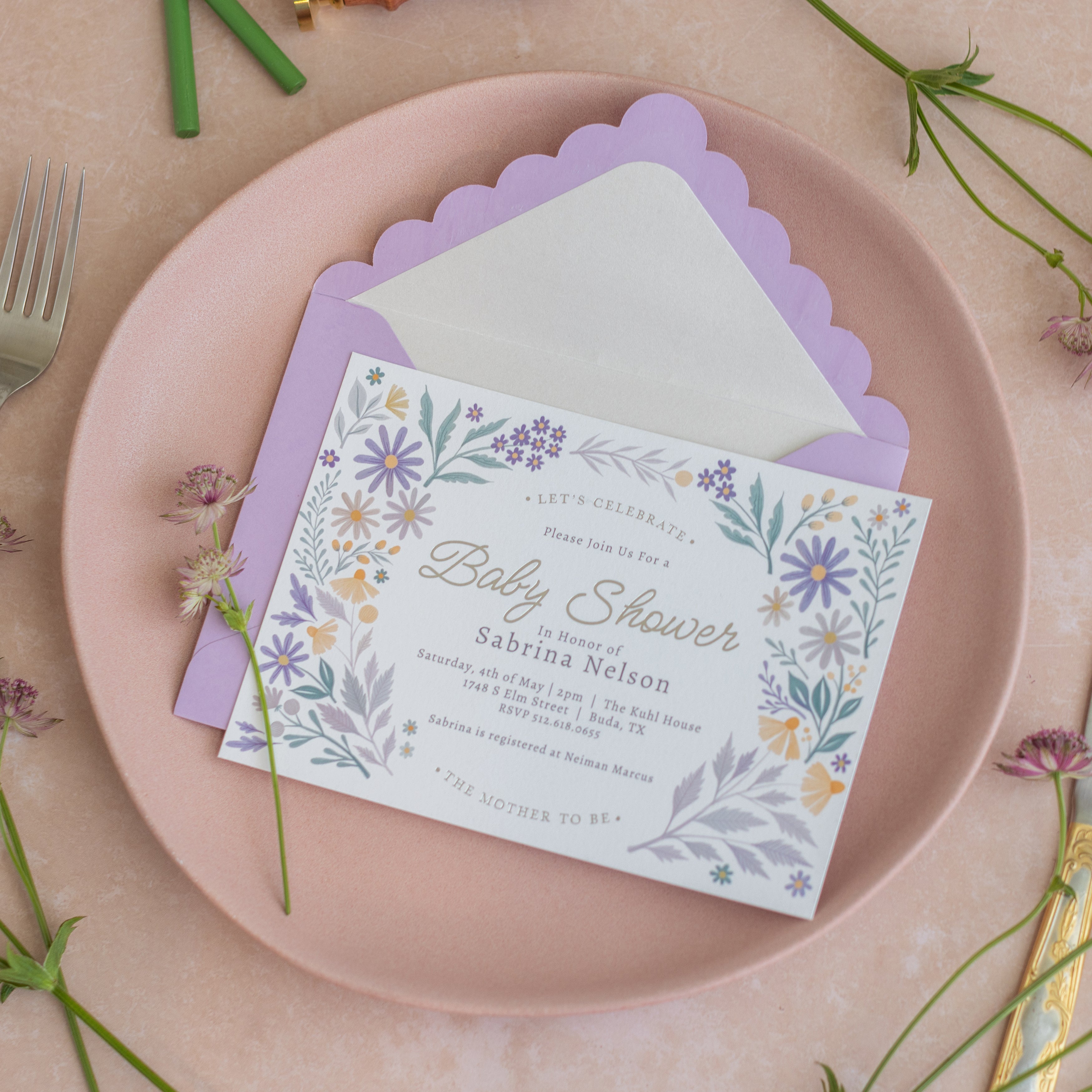 Lavender Meadows | Baby Shower Invitation