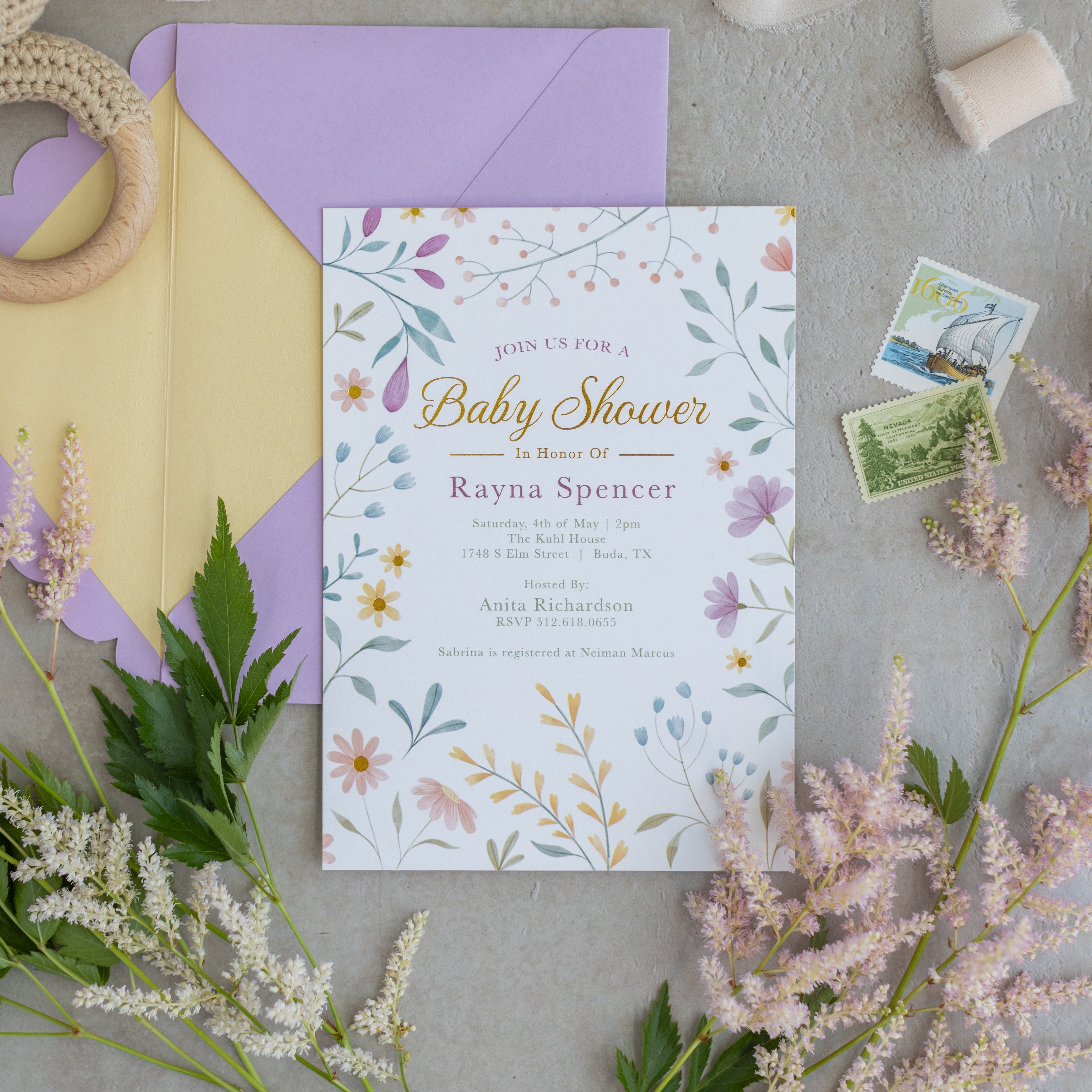 Petal Embrace | Baby Shower Invitation