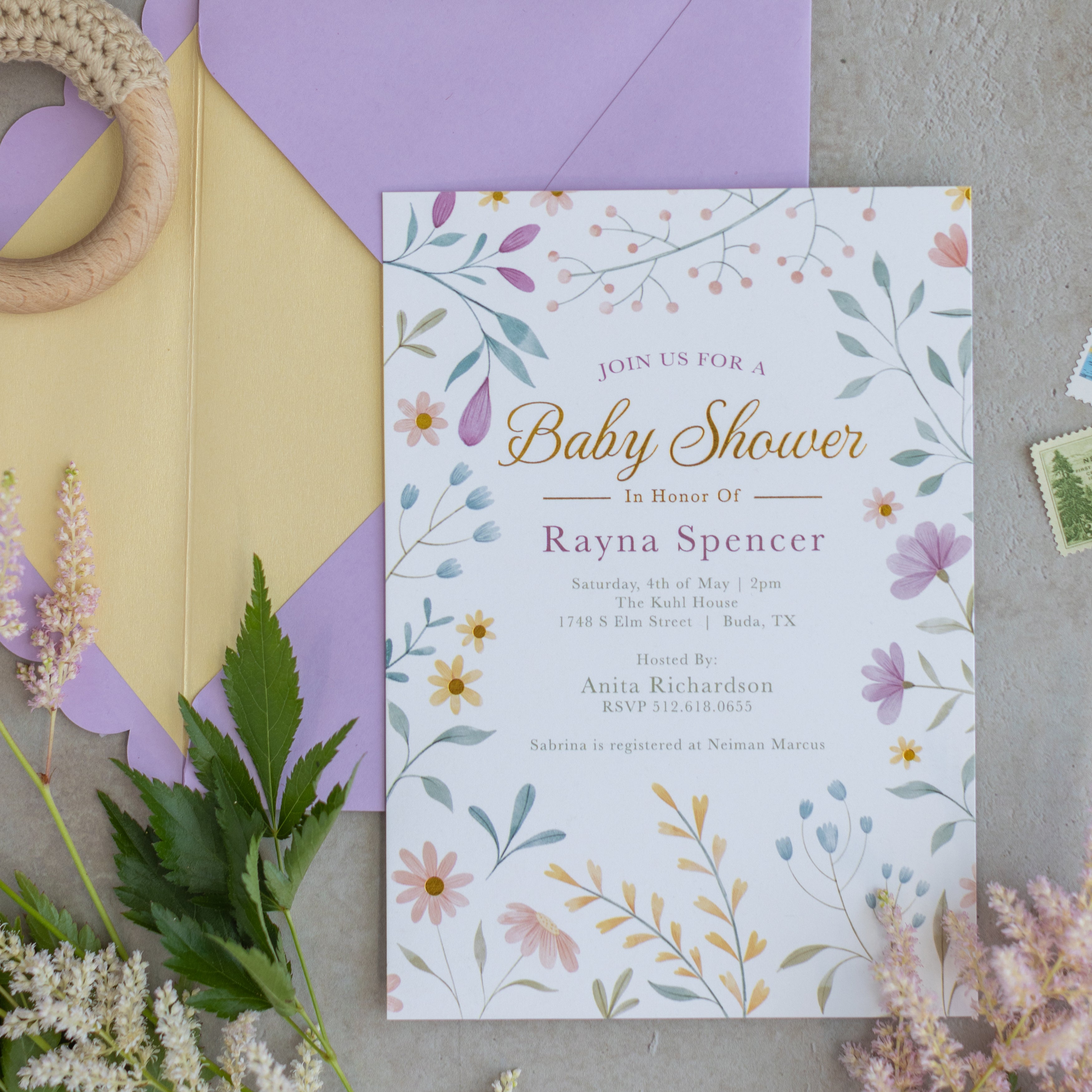 Petal Embrace | Baby Shower Invitation