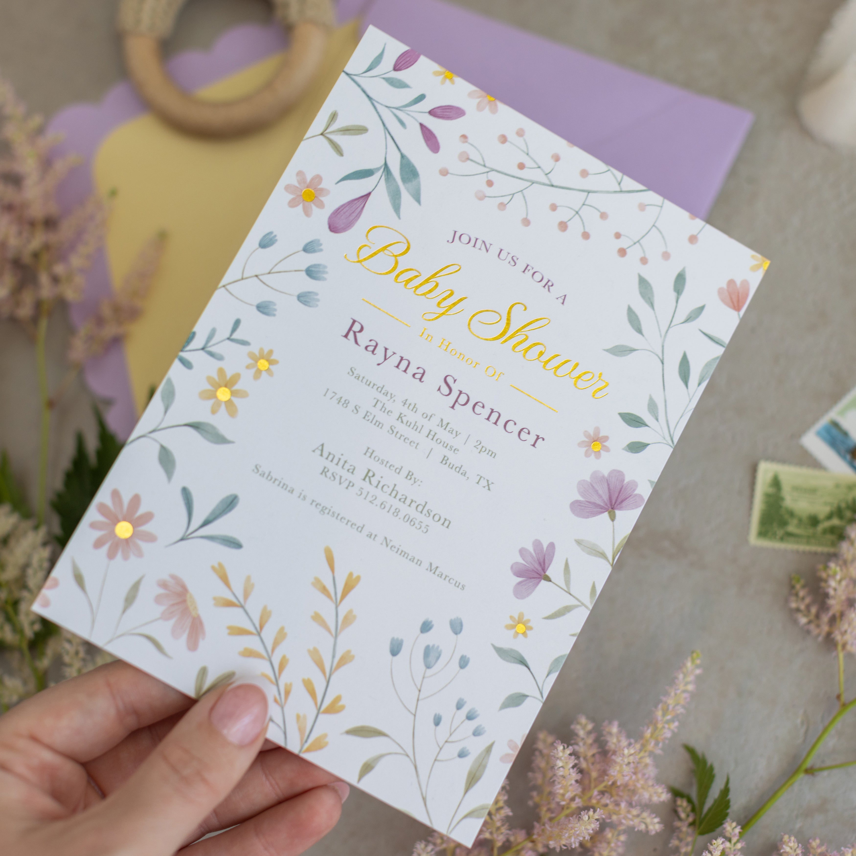 Petal Embrace | Baby Shower Invitation
