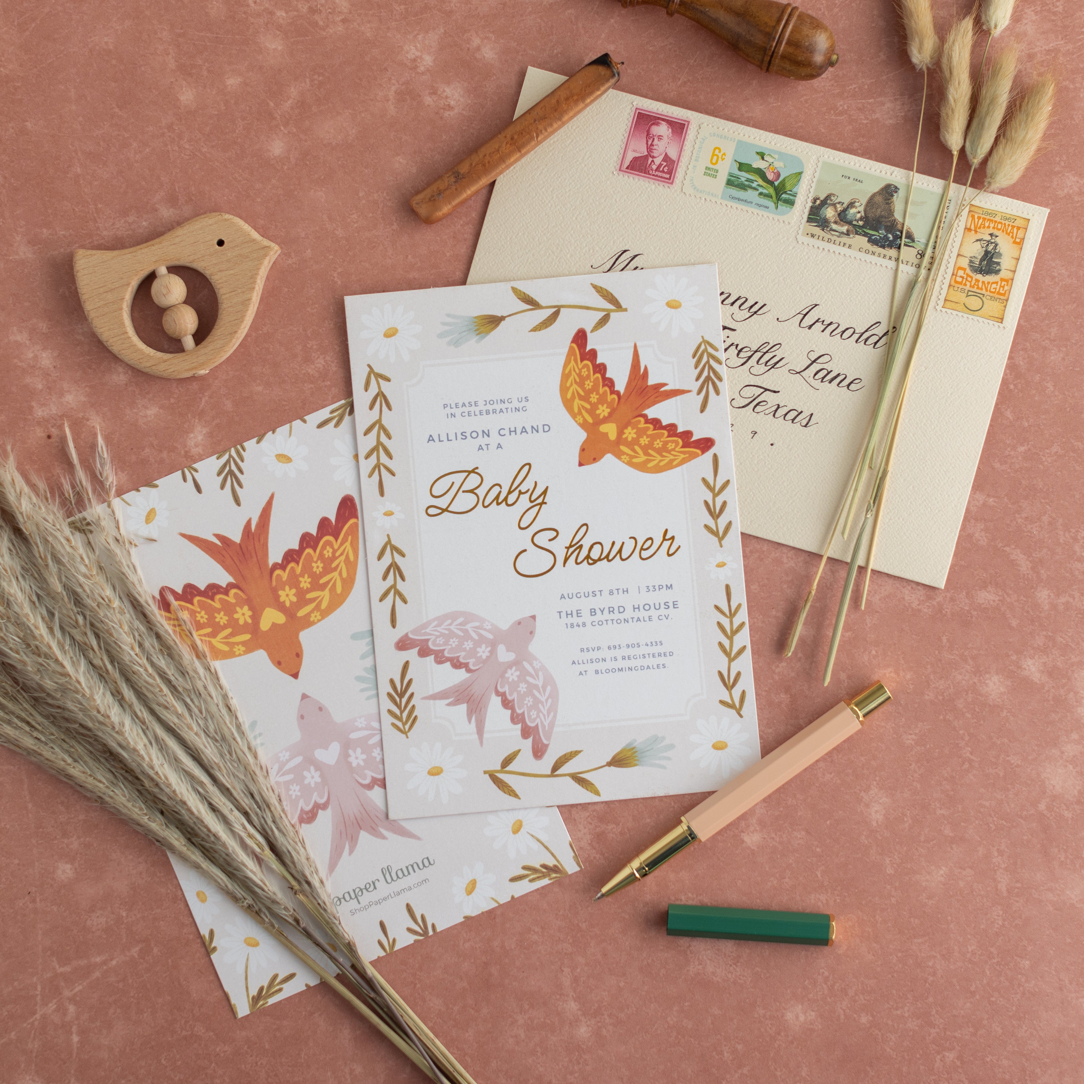 Birds of a Feather | Baby Shower Invitation