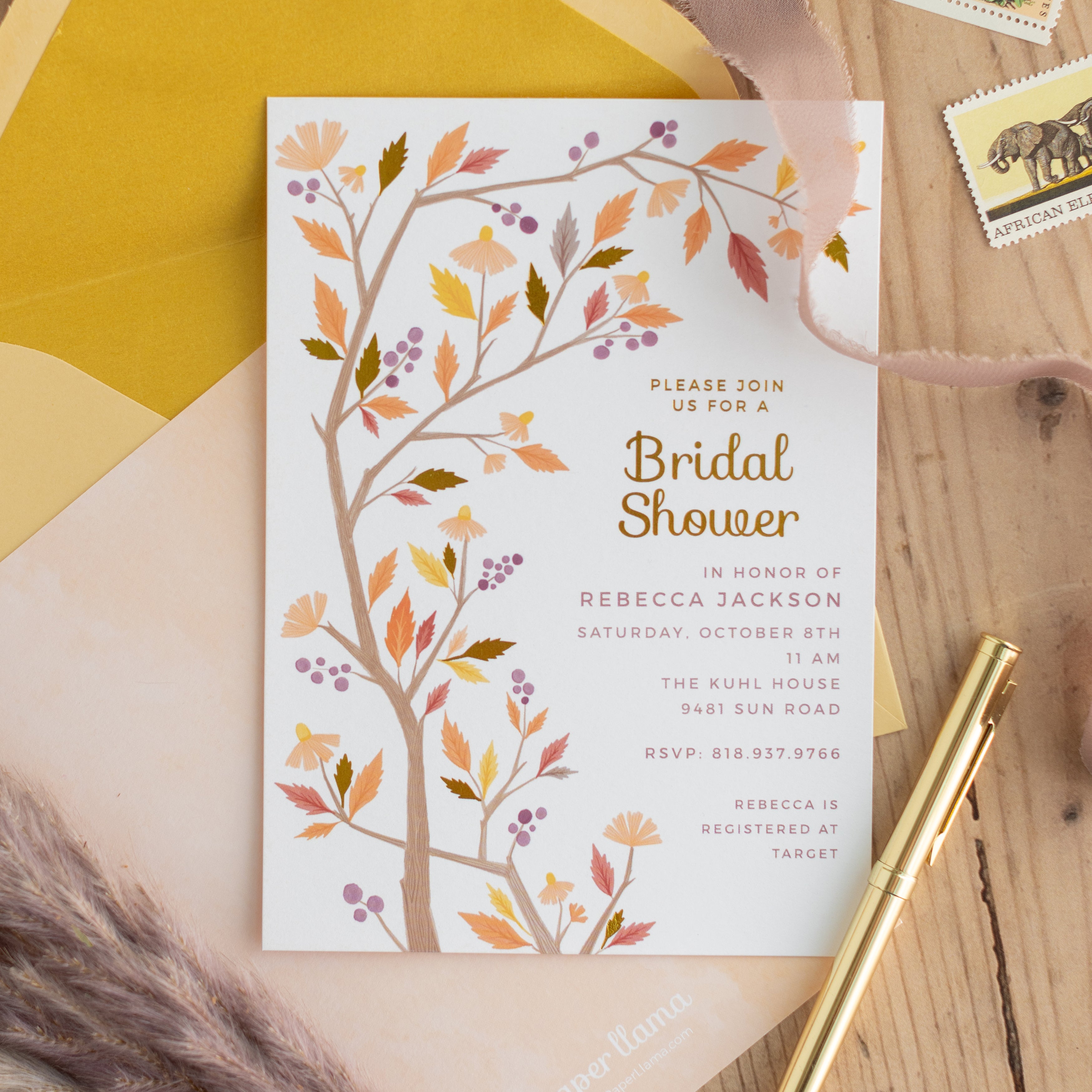Falling for you | Bridal Shower Invitation
