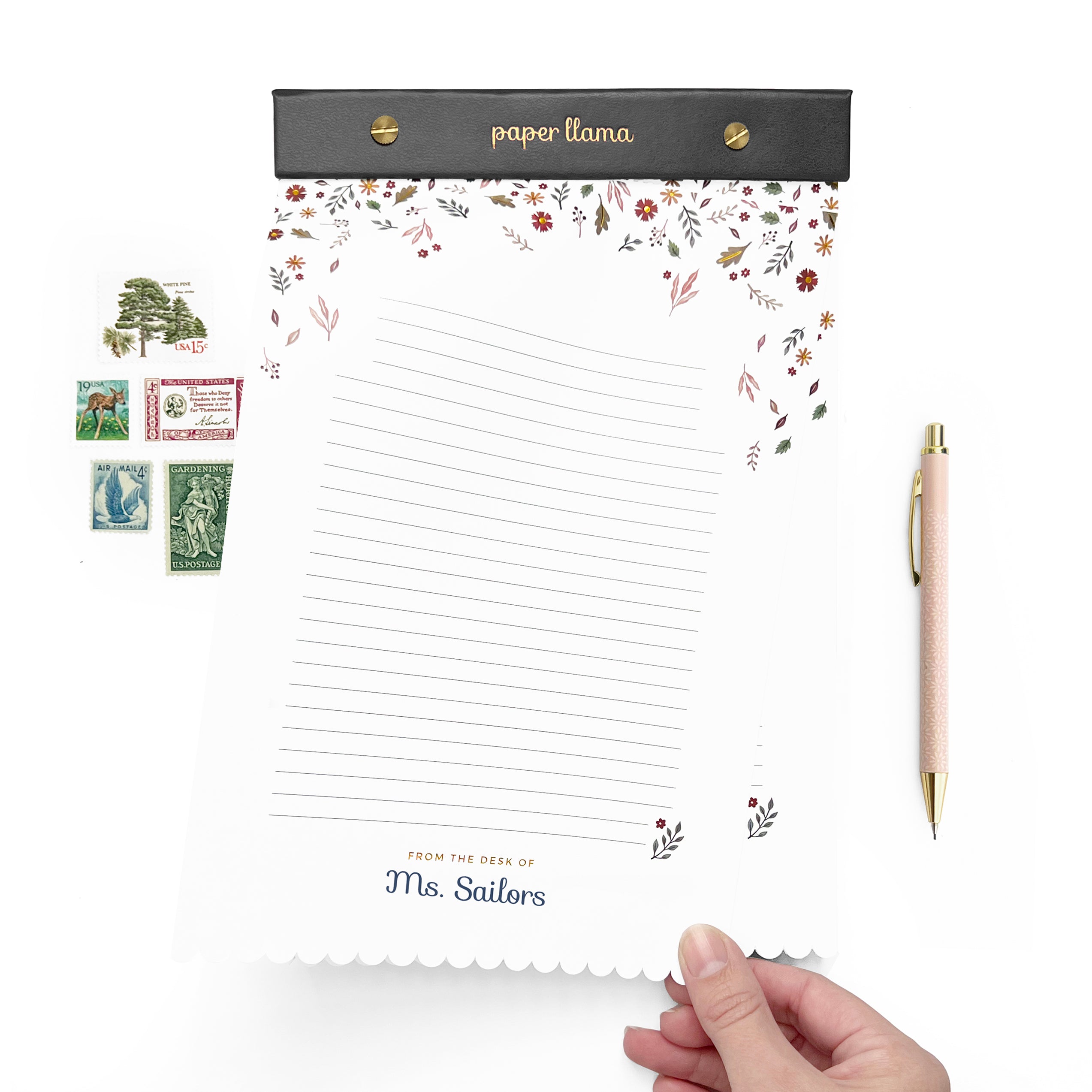 Falling Leaves Customizable Personalized Desktop Notepad
