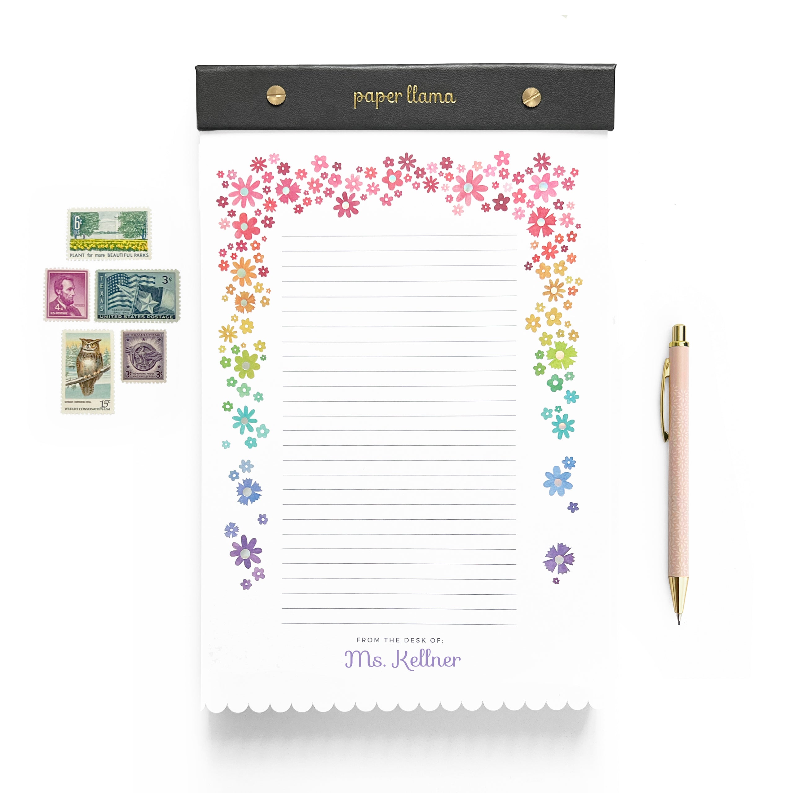 Floral Crown Customizable Desktop Notepad