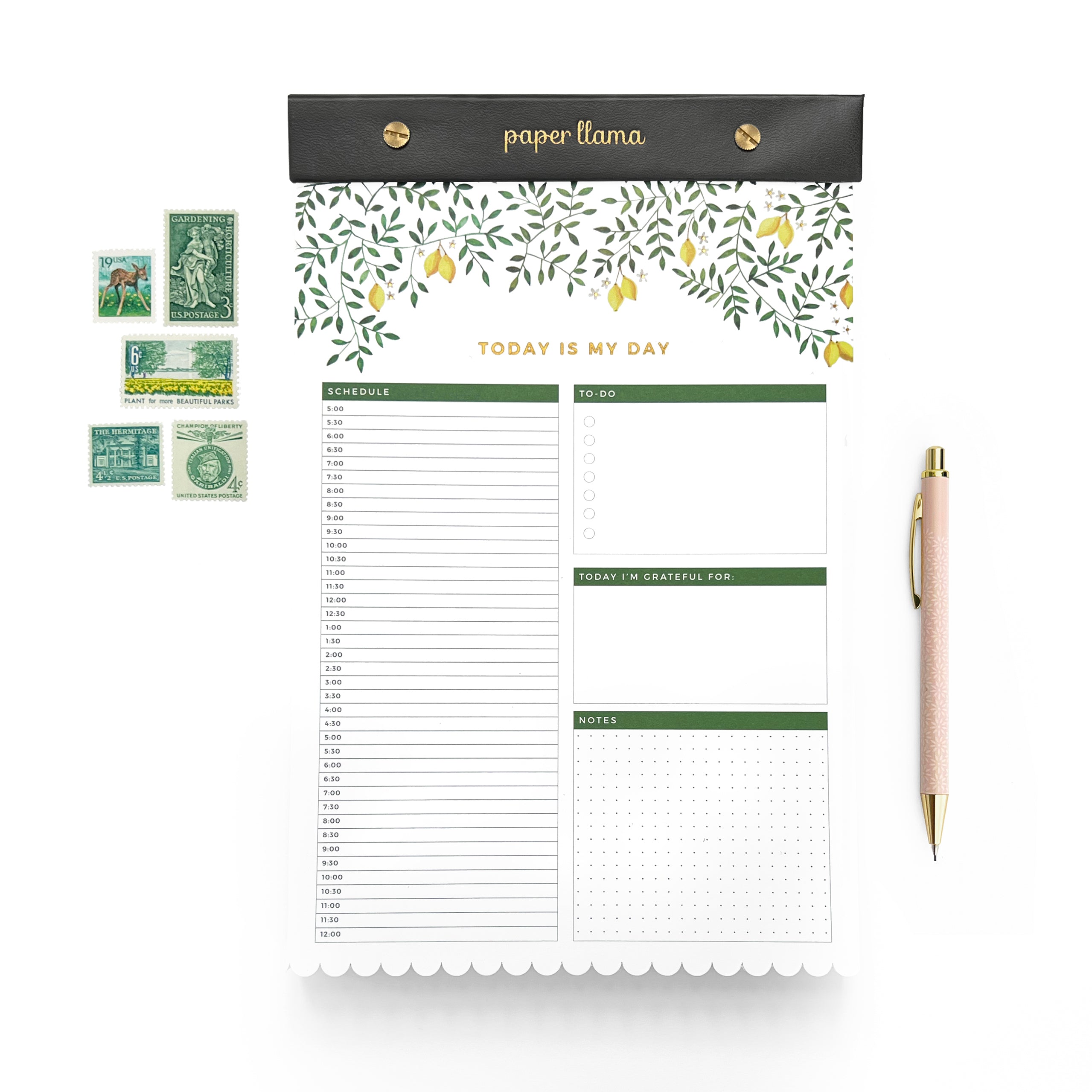 Lovely Lemons Daily Planner Desktop Notepad