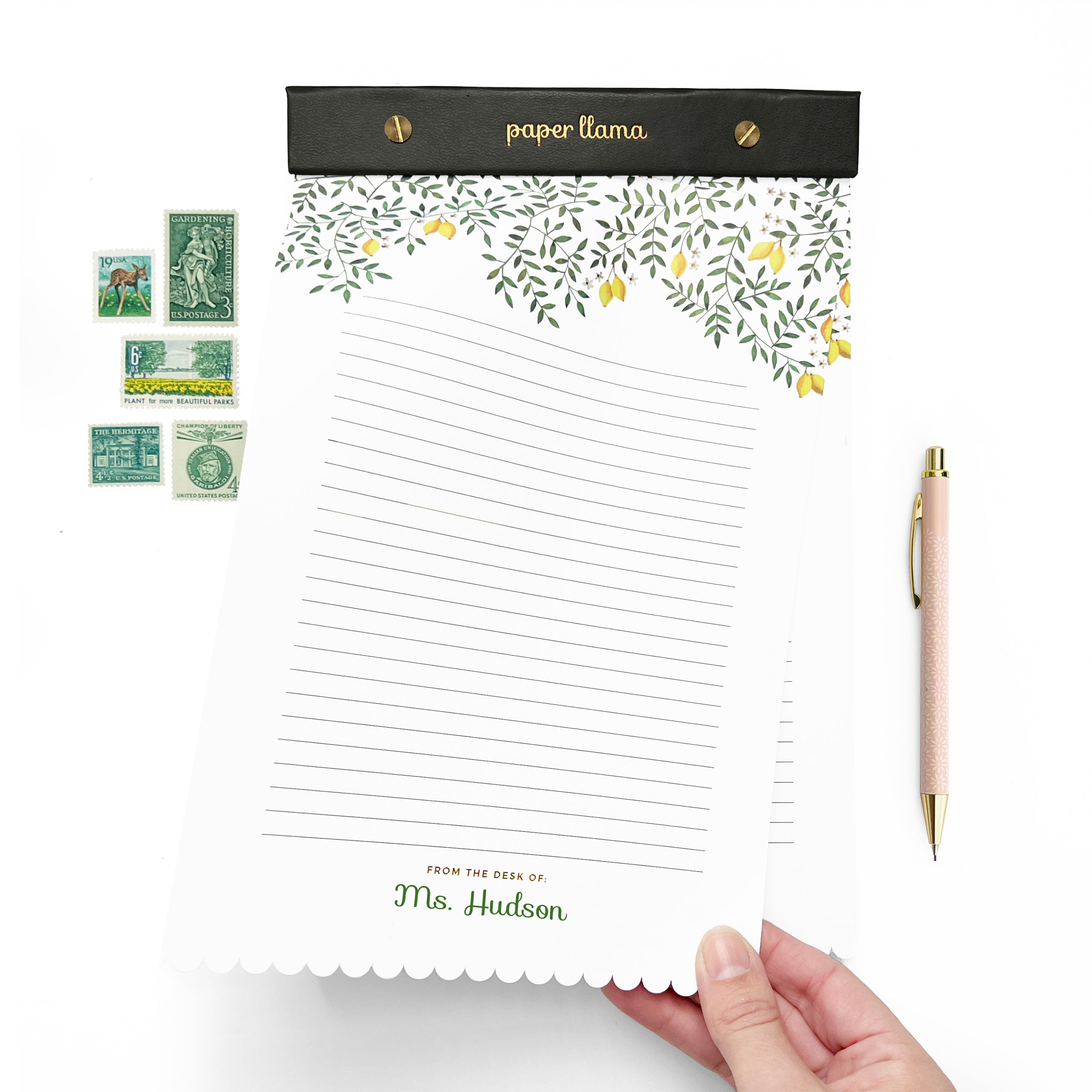 Lovely Lemon Customizable Personalized Desktop Notepad