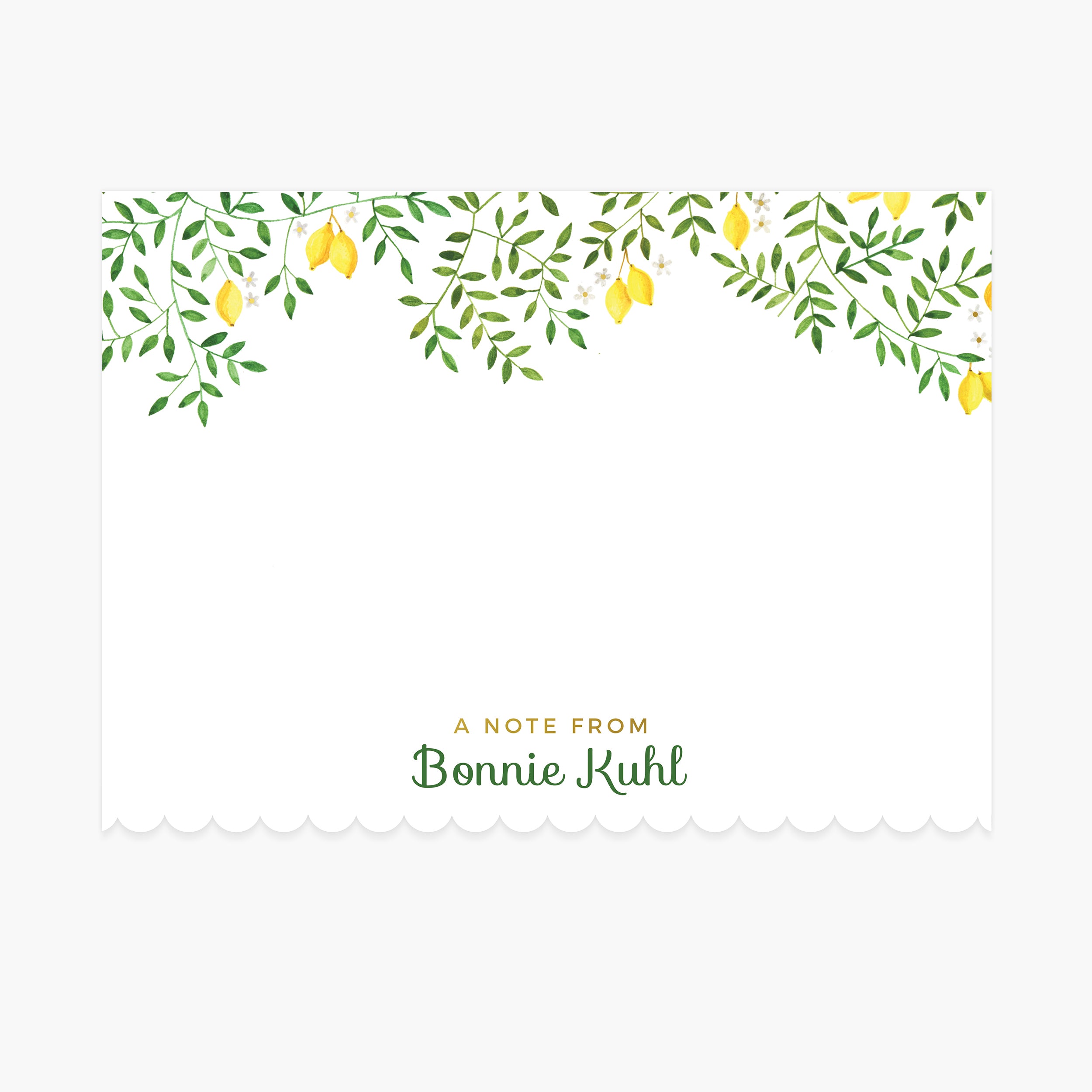 Lovely Lemons 1 - Custom Notecard and Envelope