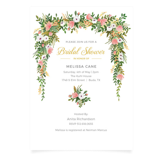 Elizabeth Bridal Shower Invitation + Scalloped Envelope | Pack of 10