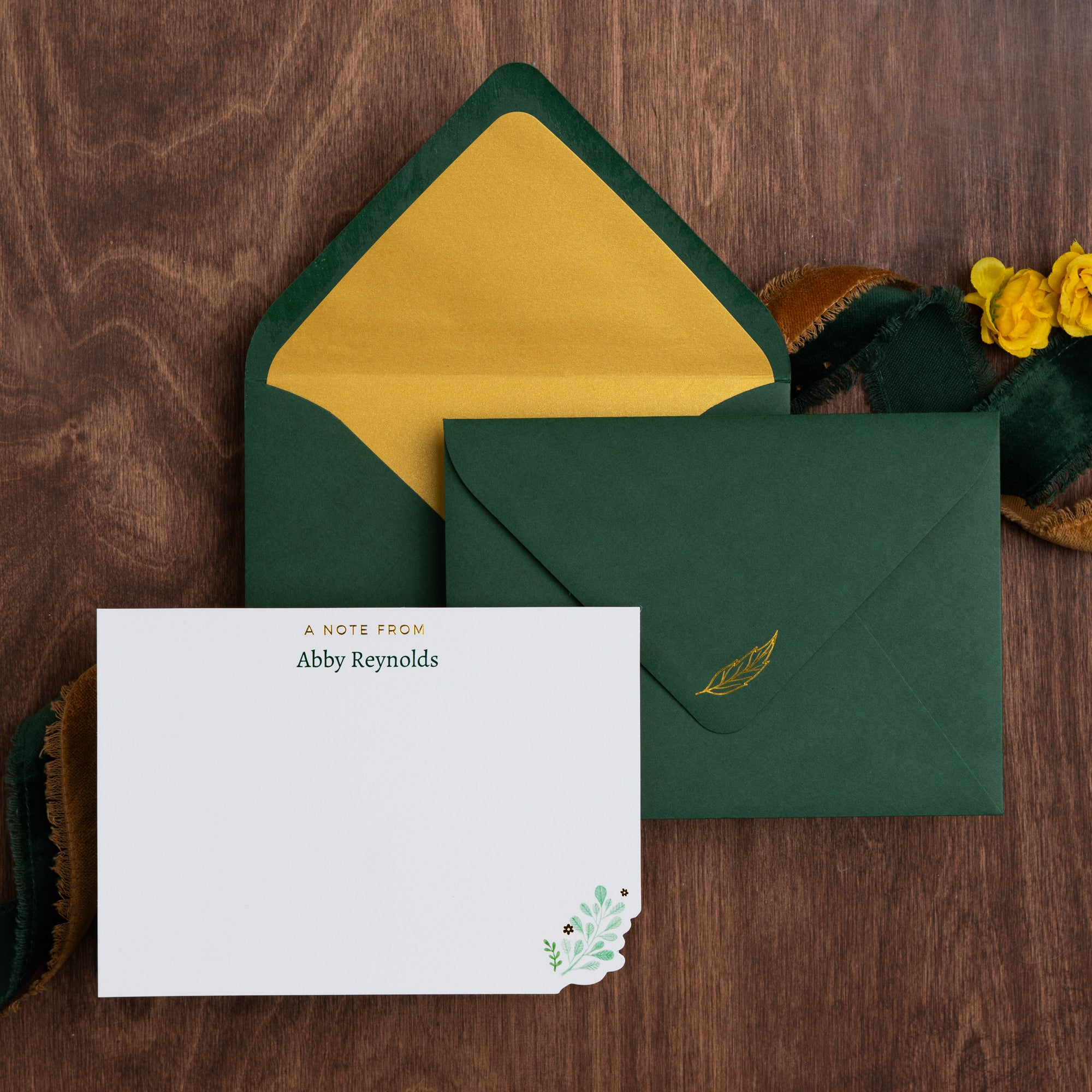 Verdant Notes 2 - Custom Notecard and Envelope