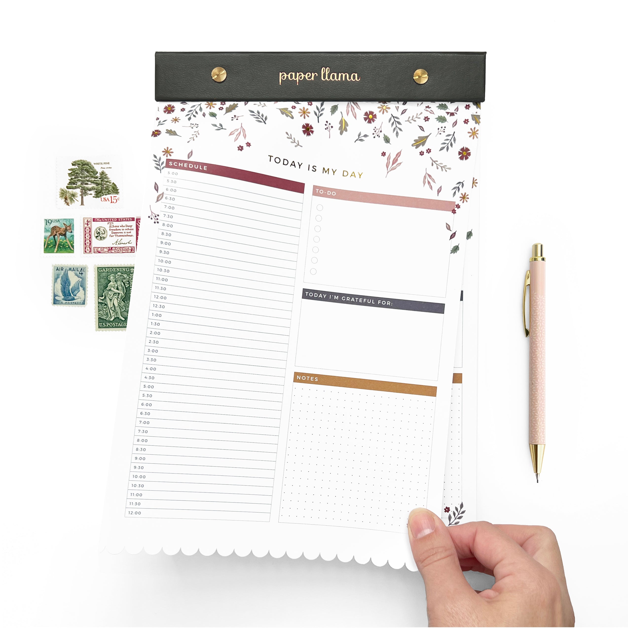 Falling Leaves Daily Planner Desktop Notepad