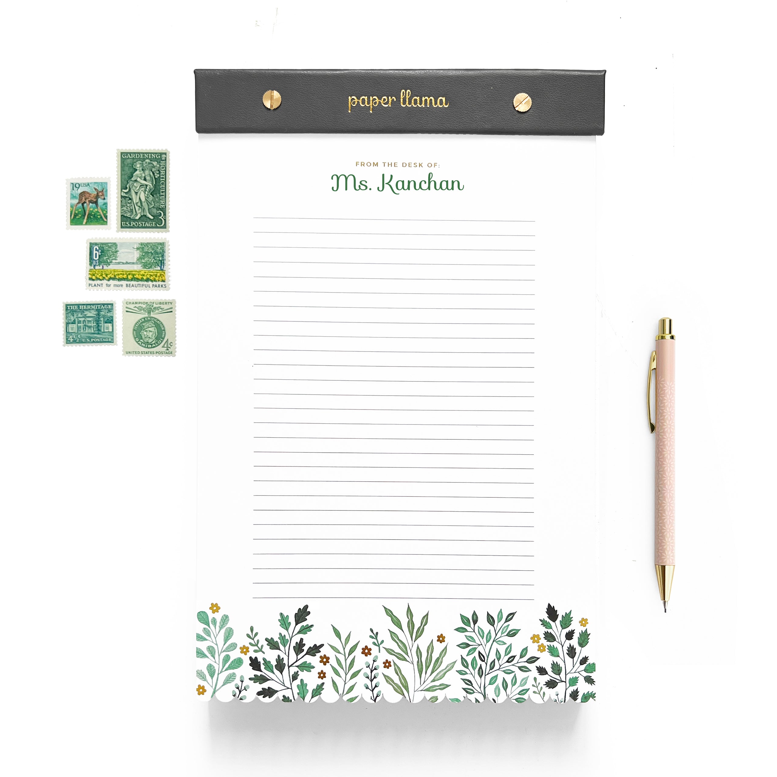 Growing Flowers Customizable Personalized Desktop Notepad