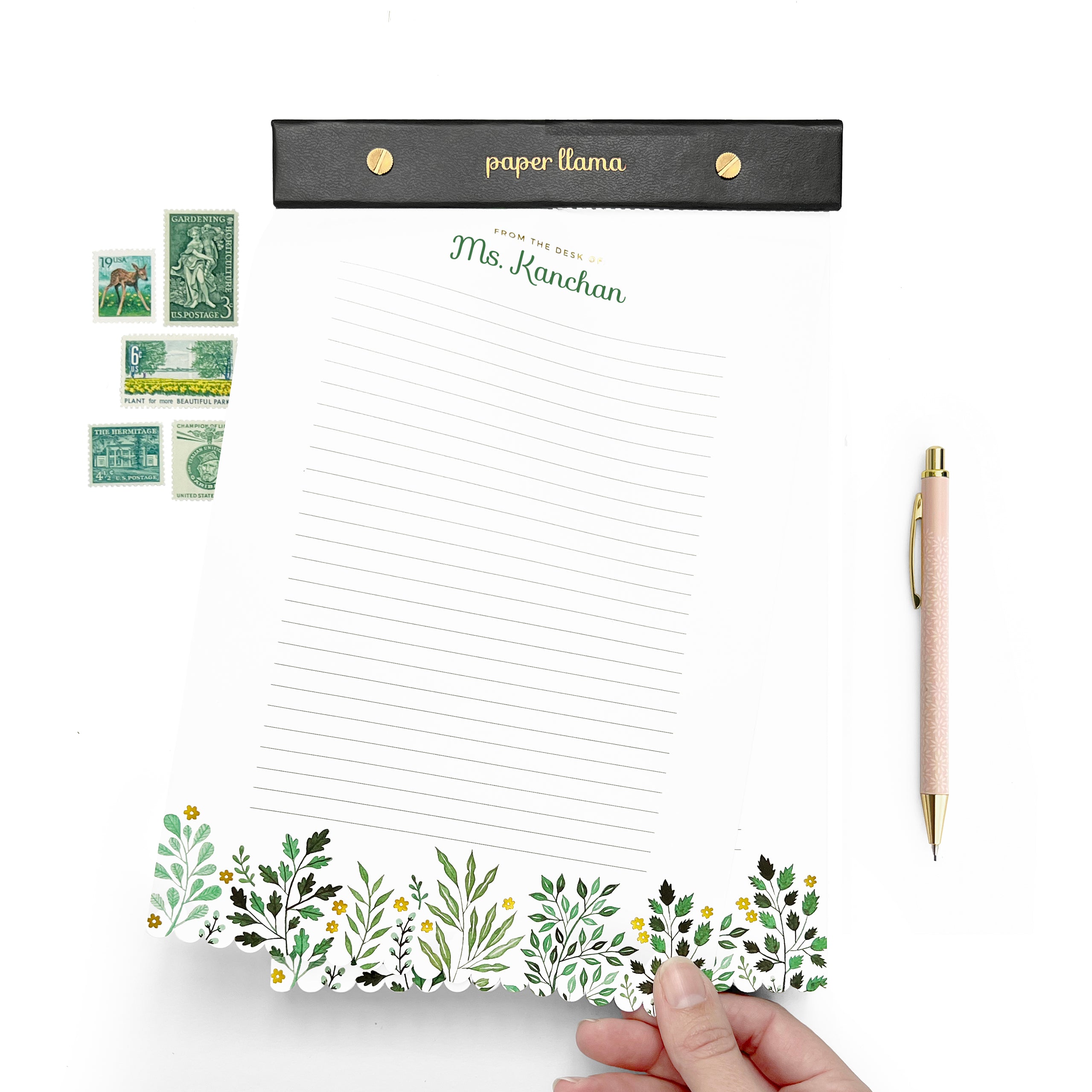 Growing Flowers Customizable Personalized Desktop Notepad