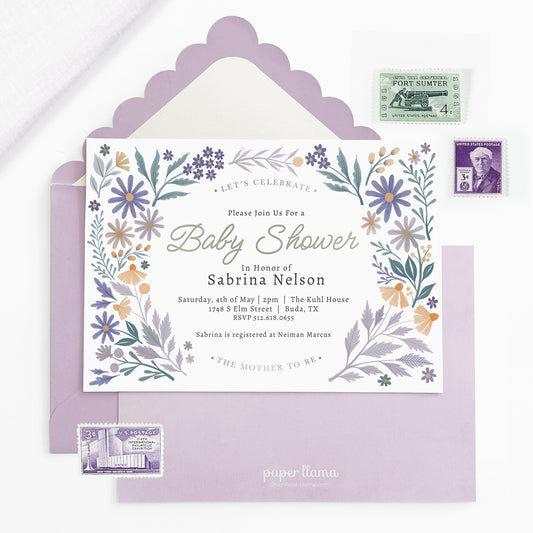 Lavender Meadows | Baby Shower Invitation