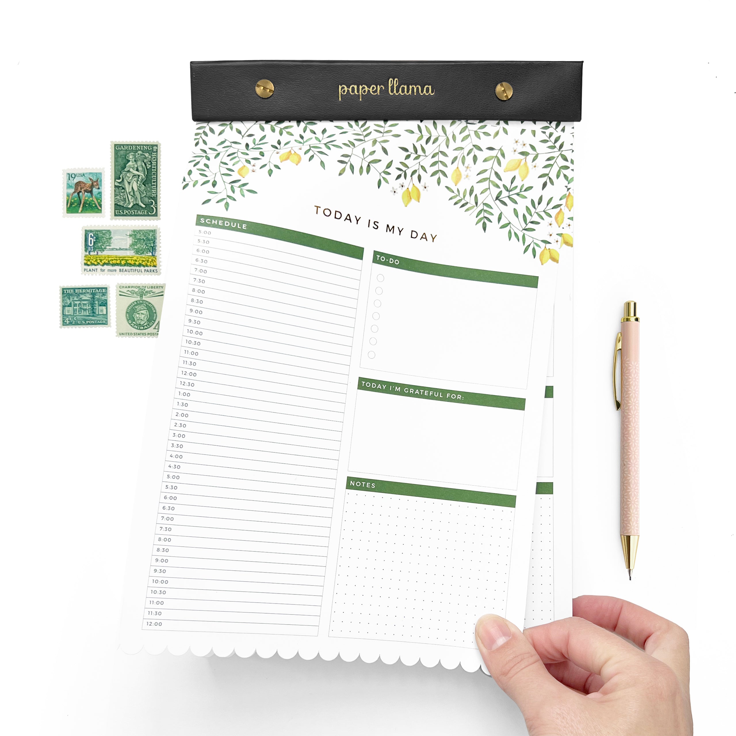 Lovely Lemons Daily Planner Desktop Notepad