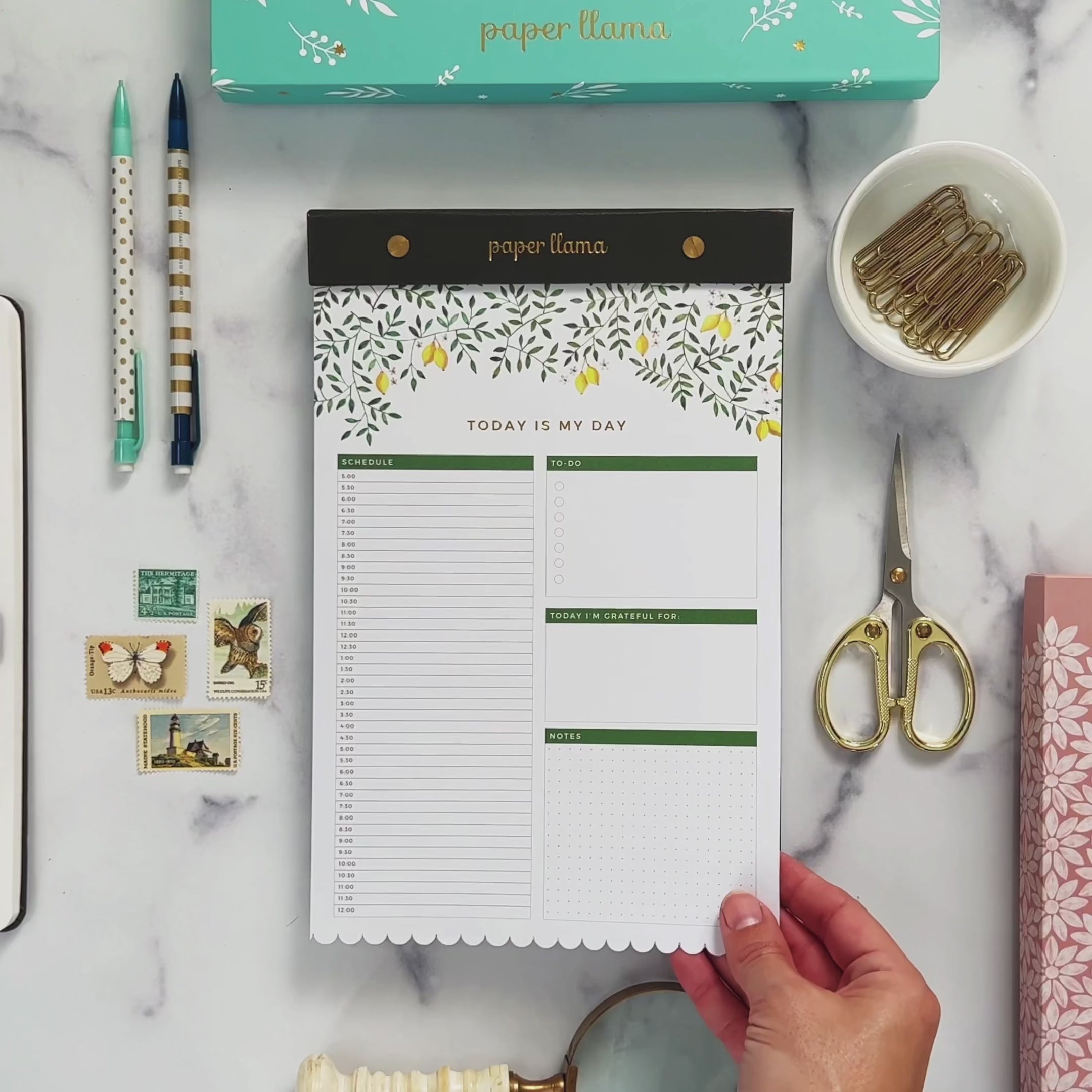 Lovely Lemons Daily Planner Desktop Notepad