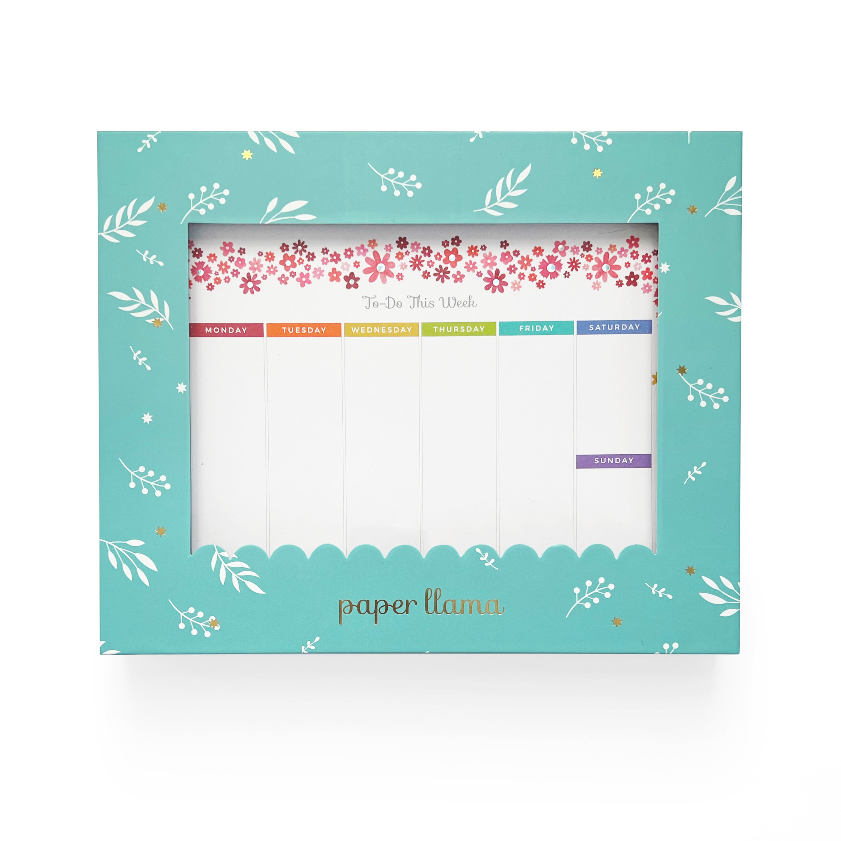 Floral Crown Weekly Planner Desktop Notepad